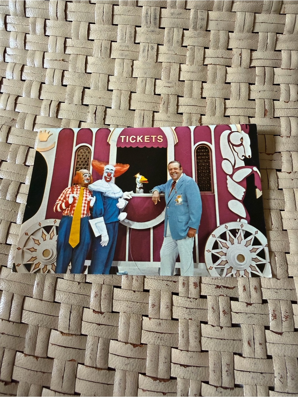 Bozo the clown postcard WGN9 COOKY  FRAZIER GARFIELD GOOSE  CIRCUS